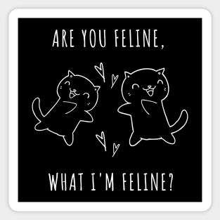 Are You Feline, What Im Feline? Cute Cat Lover Pun Quote. Are You Feeling what Im Feeling? Sticker